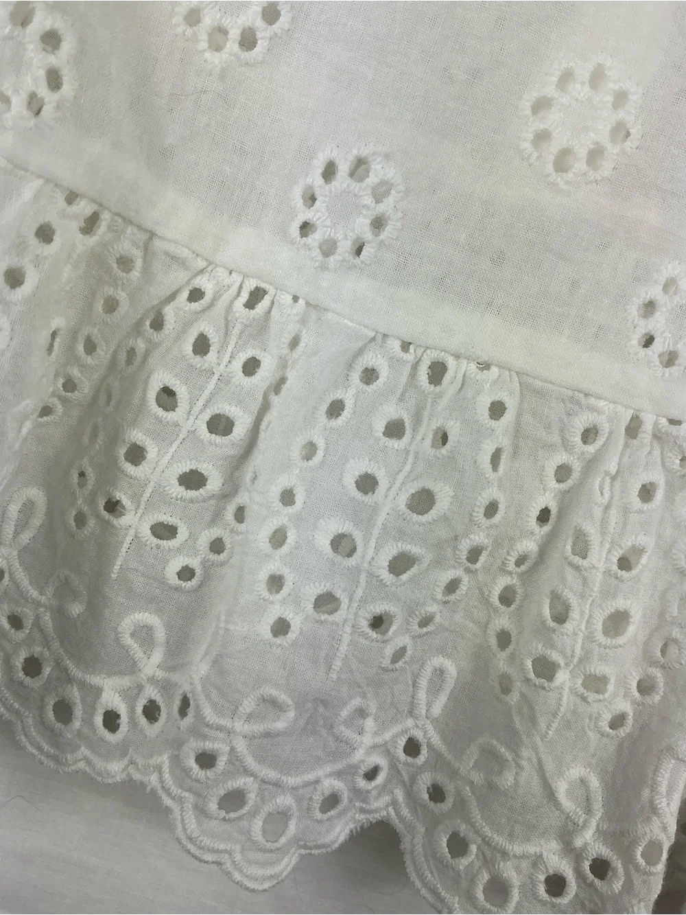 IVY&MAIN White Eyelet Peplum Tank Top